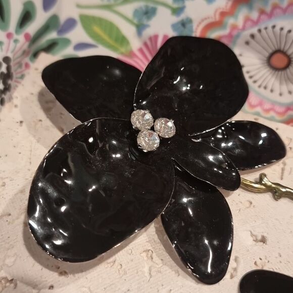 New ZARA ENAMEL FLOWER statement earrings - Picture 7 of 13